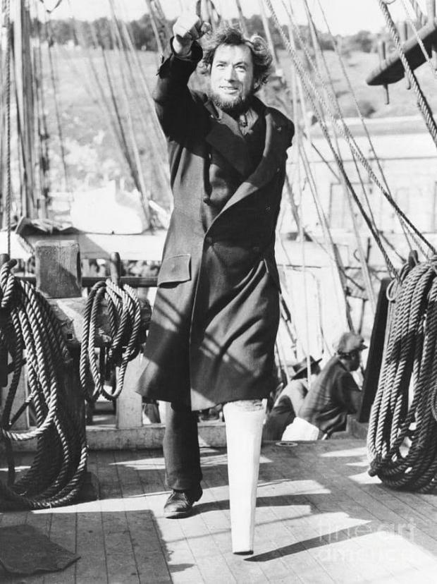 Gregory Peck on the set of Moby Dick