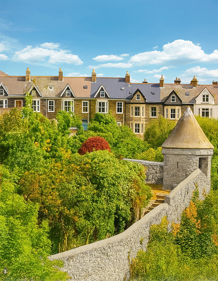 Fishguard boundary wall and Slade path